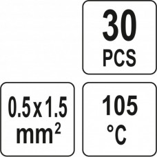 YATO Set 30 tuburi termocontractabile rosii, stani..